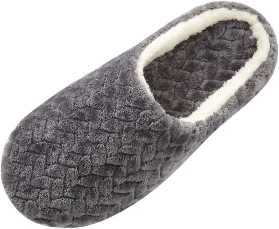 Gibobby Fuzzy Slippers fpr Women Comfy Fleece House Slippers with Memory Foam Slip-on House Shoes for Indoor Outdoor