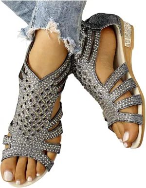 Gibobby Gladiator Sandals for Women Thong Sandals Flip Flop Dressy Summer Flat Travel Bohemian Roman Beach Open Toe Shoes