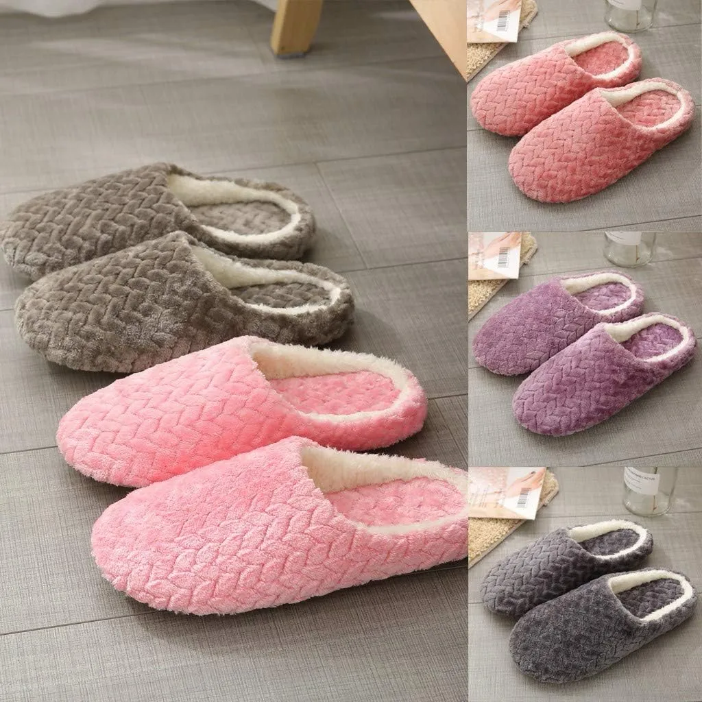 Gibobby House Slippers for Women Comfy Fleece House Slippers with Memory Foam Slip-on House Shoes for Indoor and Outdoor