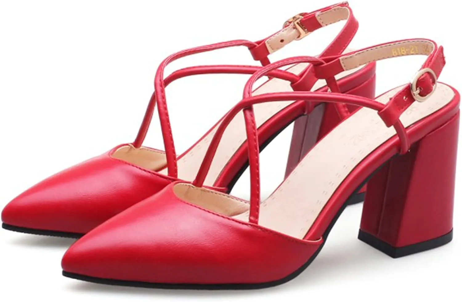 Gicoiz Pointed Toe Heels Women Formal Block Heels Sandals