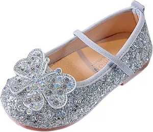 Girls Flat Sandals Comfortable Soft Fashionable Shiny Sandals Girls White Size 3
