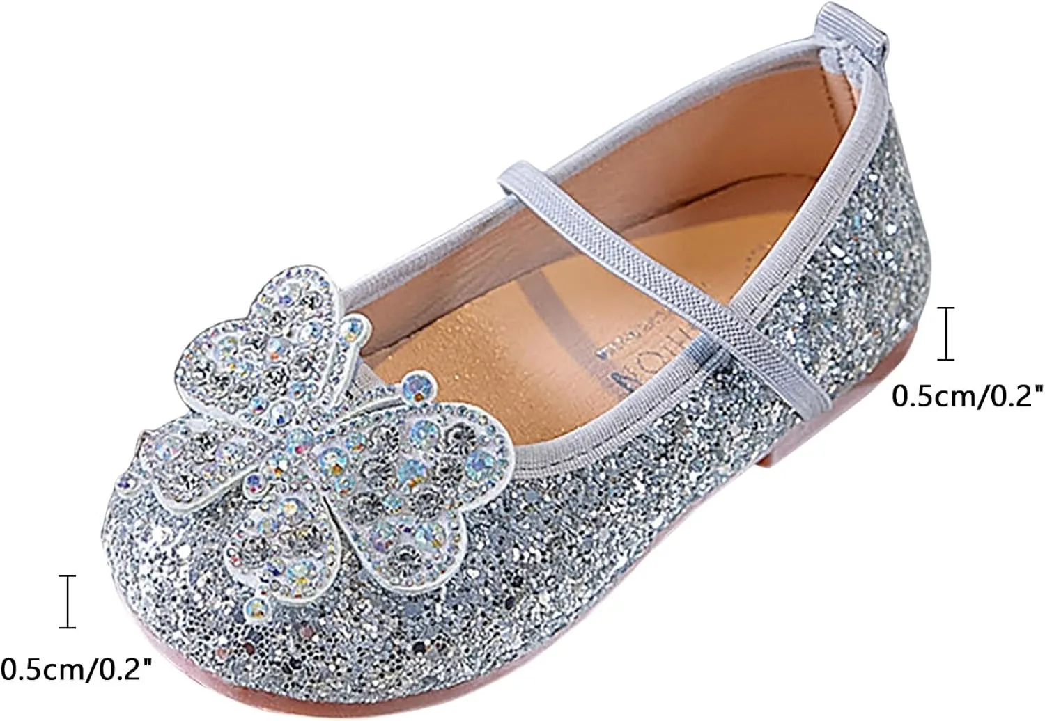 Girls Flat Sandals Comfortable Soft Fashionable Shiny Sandals Girls White Size 3
