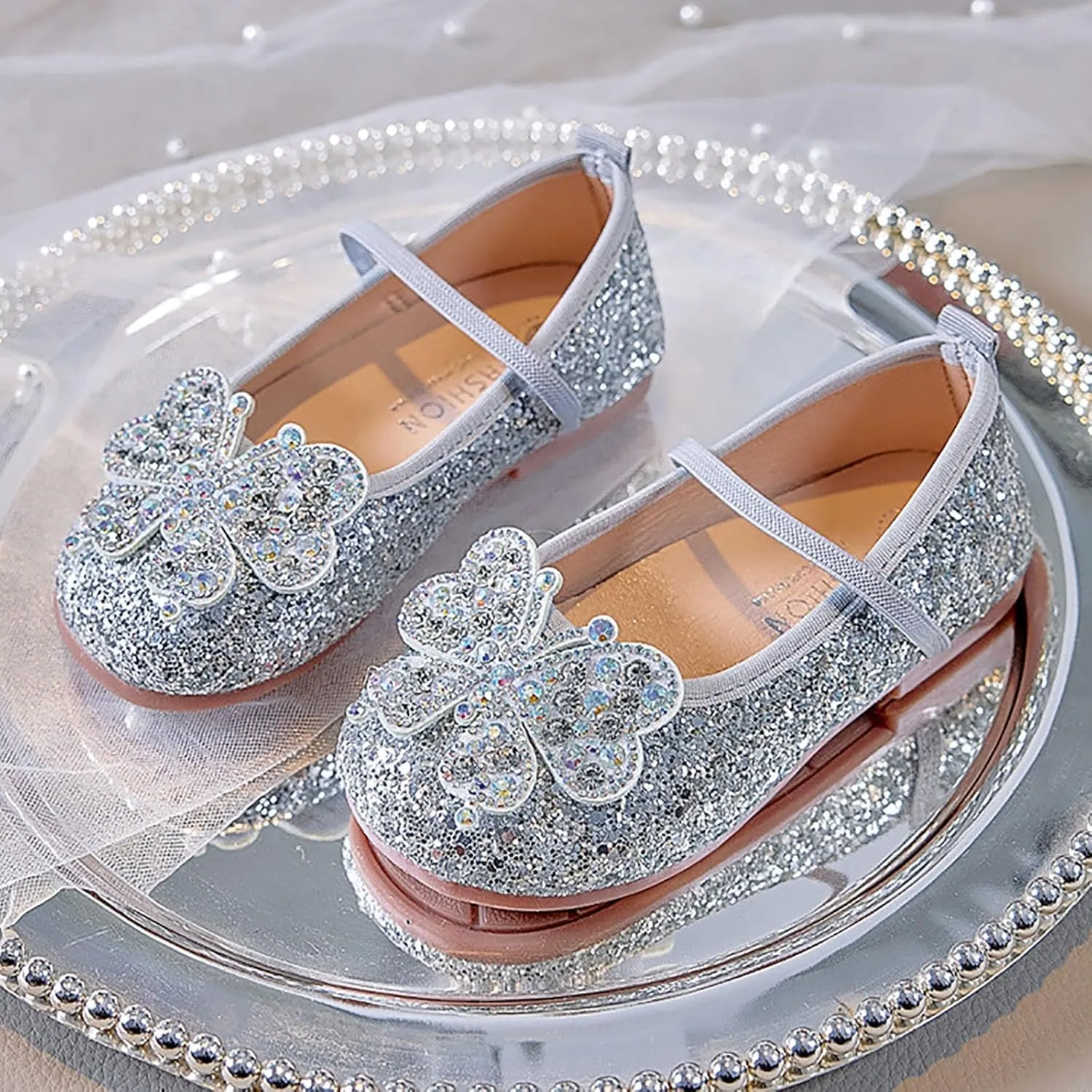 Girls Flat Sandals Comfortable Soft Fashionable Shiny Sandals Girls White Size 3