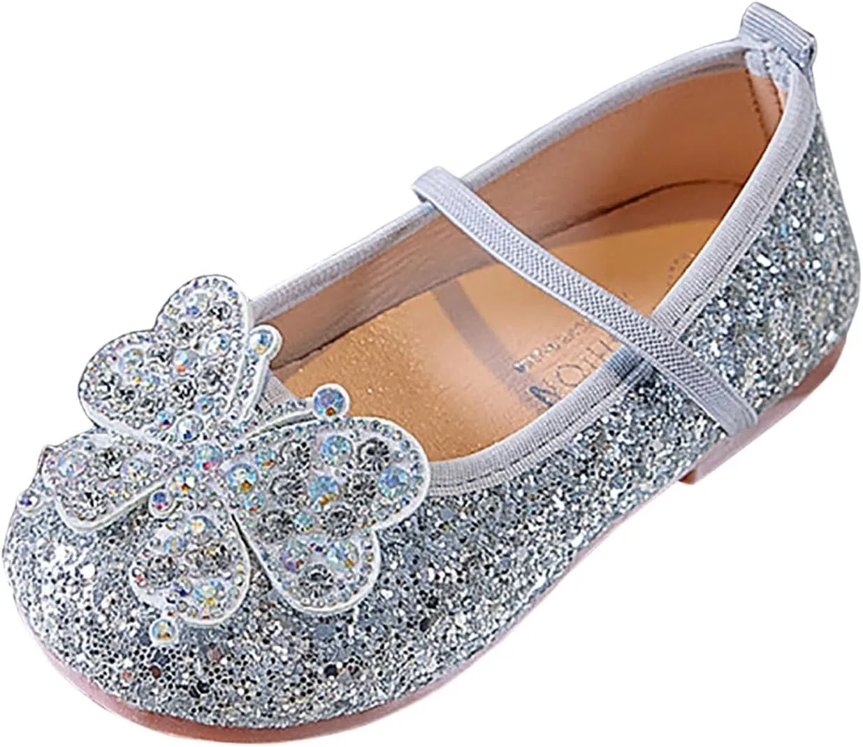 Girls Flat Sandals Comfortable Soft Fashionable Shiny Sandals Girls White Size 3