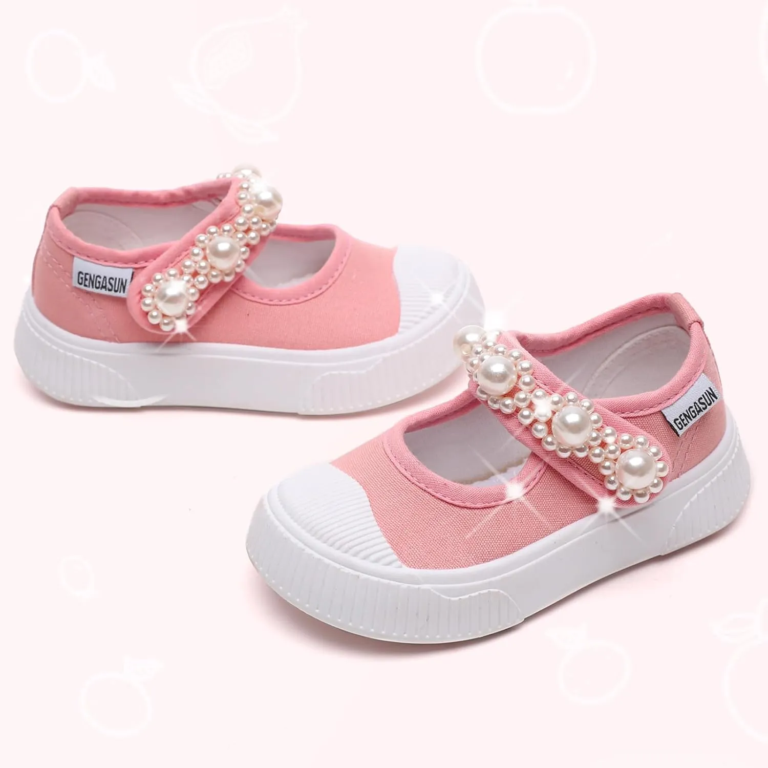 Girls Sneakers Kids High Top Casual Canvas Shoes with Hook & Loop Closure Gradient Color Pinky Heart