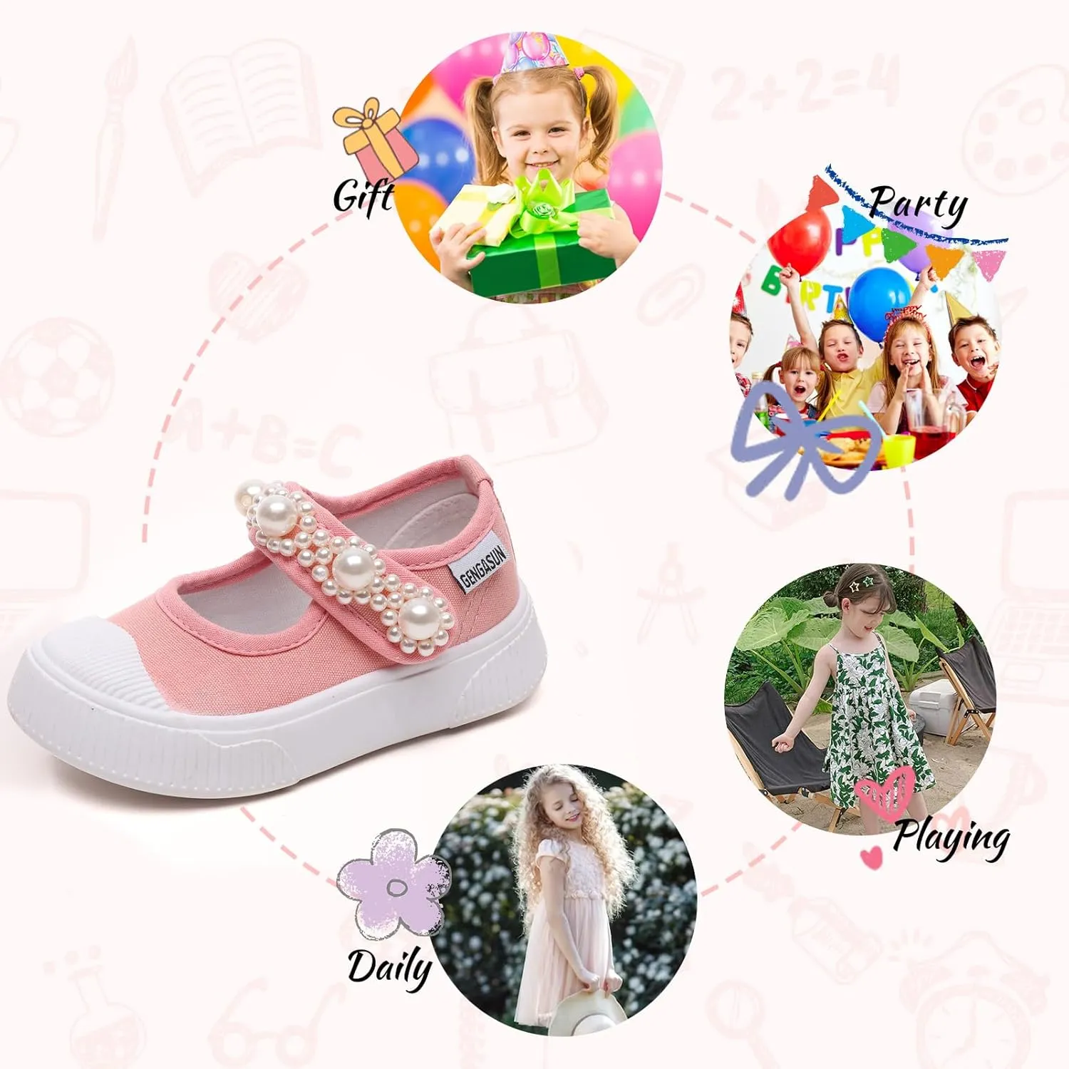 Girls Sneakers Kids High Top Casual Canvas Shoes with Hook & Loop Closure Gradient Color Pinky Heart