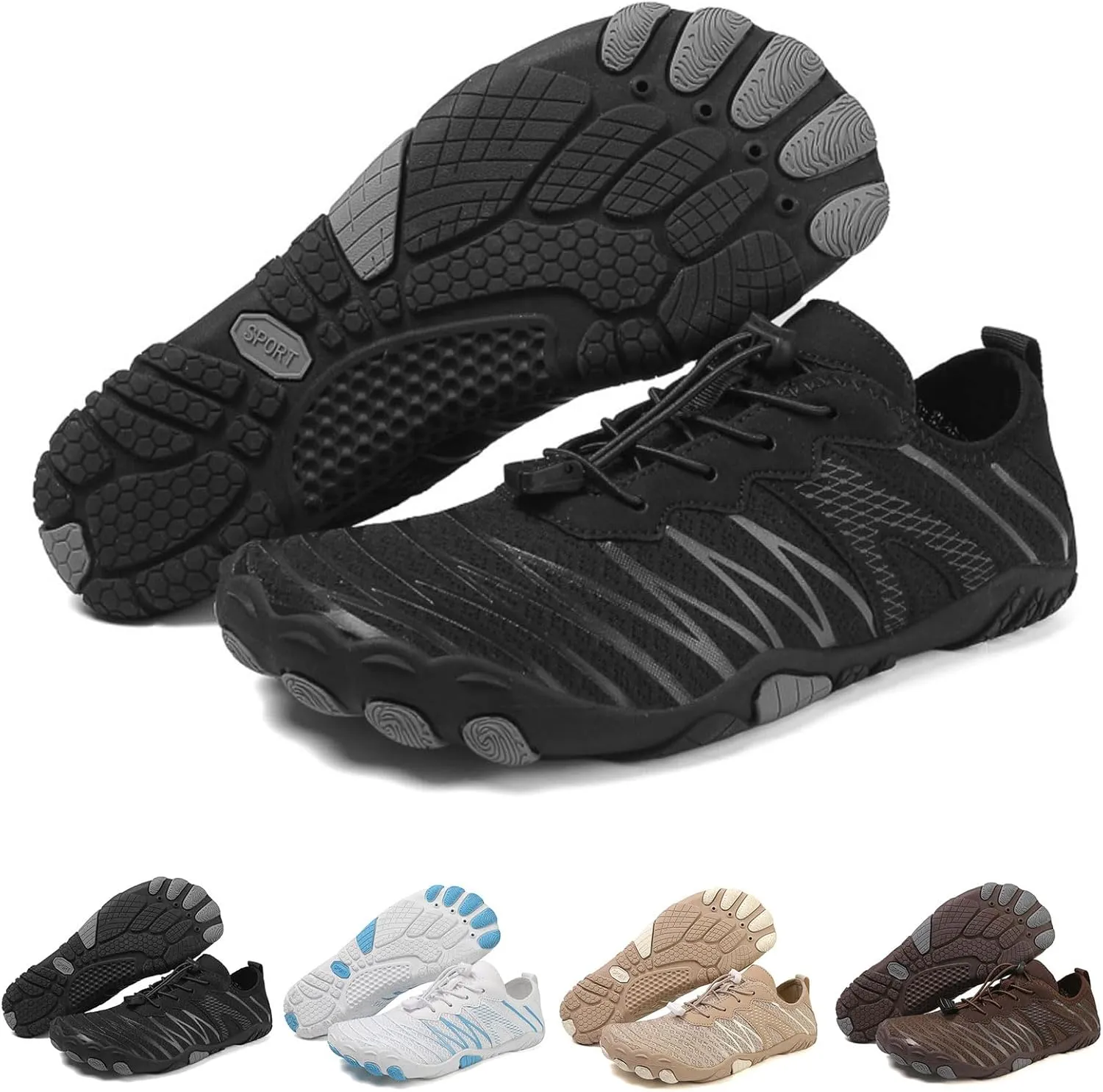 Grounded Footwear Shoes Women Men Non-Slip Healthy Pro Barefoot Shoe Quick-Dry Aqua Shoes Unisex Ortho Stretch Cushion Sneakers Breathable Walking Sneakers with Non-Slip Sole & Wide Toe Box