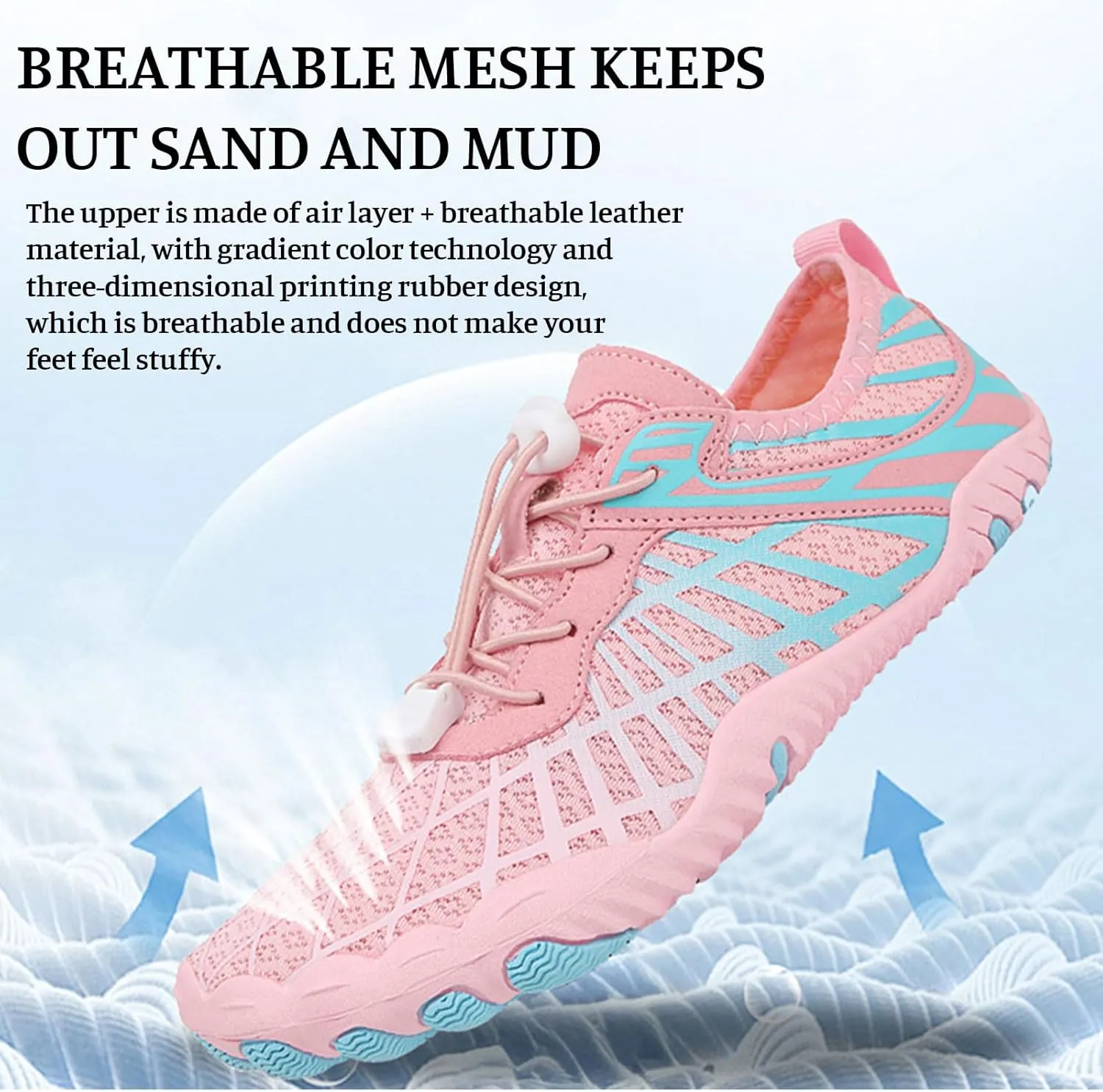 Hiking Barefoot Shoes for Women Men,Pro-Healthy&Non-Slip Water Shoes Footwear, Wide Toe Waterproof Trail Running Footwear,Beach Pool Aqua Swimming Sur Fitness Barefoot Wear Unisex