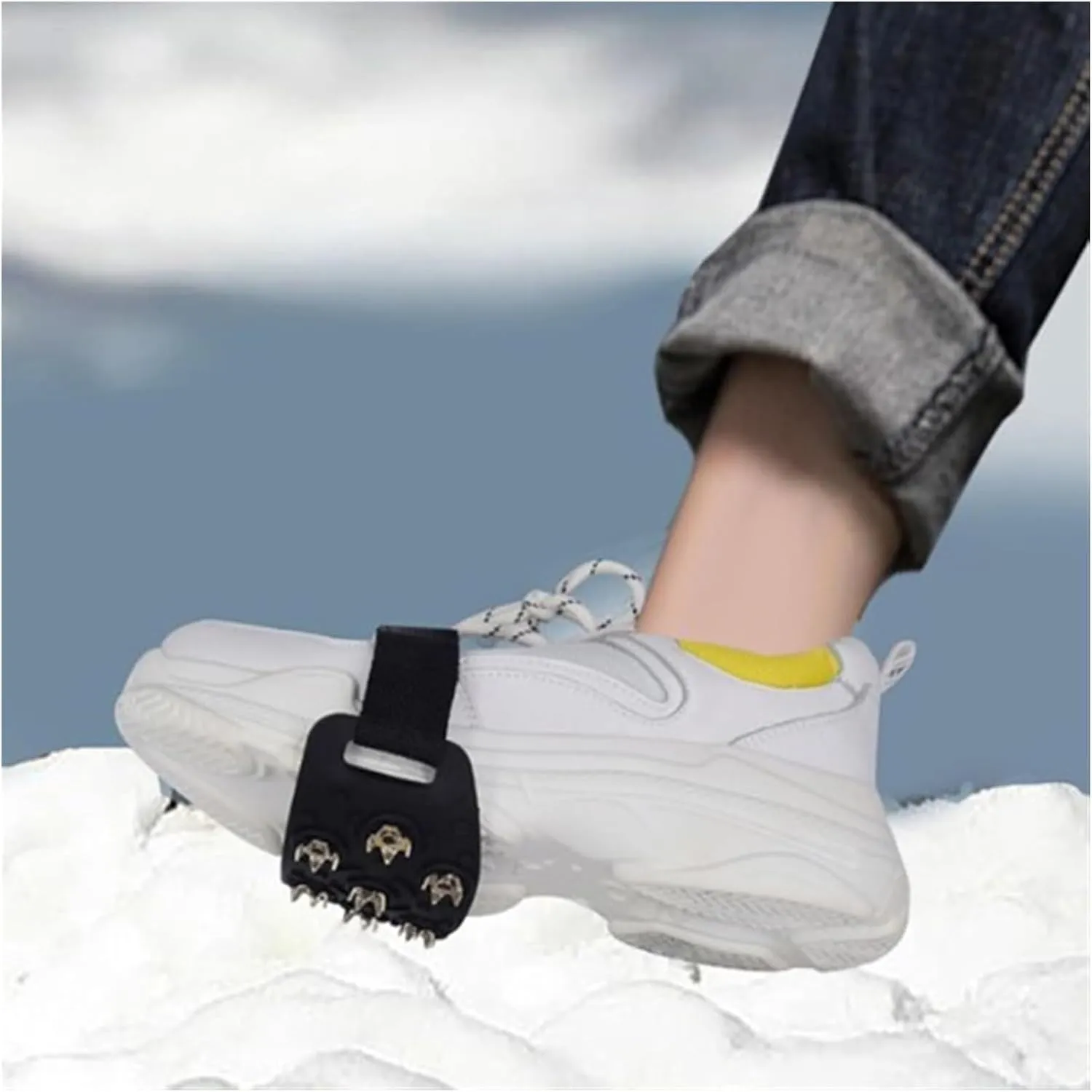 Ice Snow Grips Ice Cleats 7 Tooth Alloy Antiice On Shoes Winter Snow Hiking Anti Slip Unisex Silicone Shoe Spikes