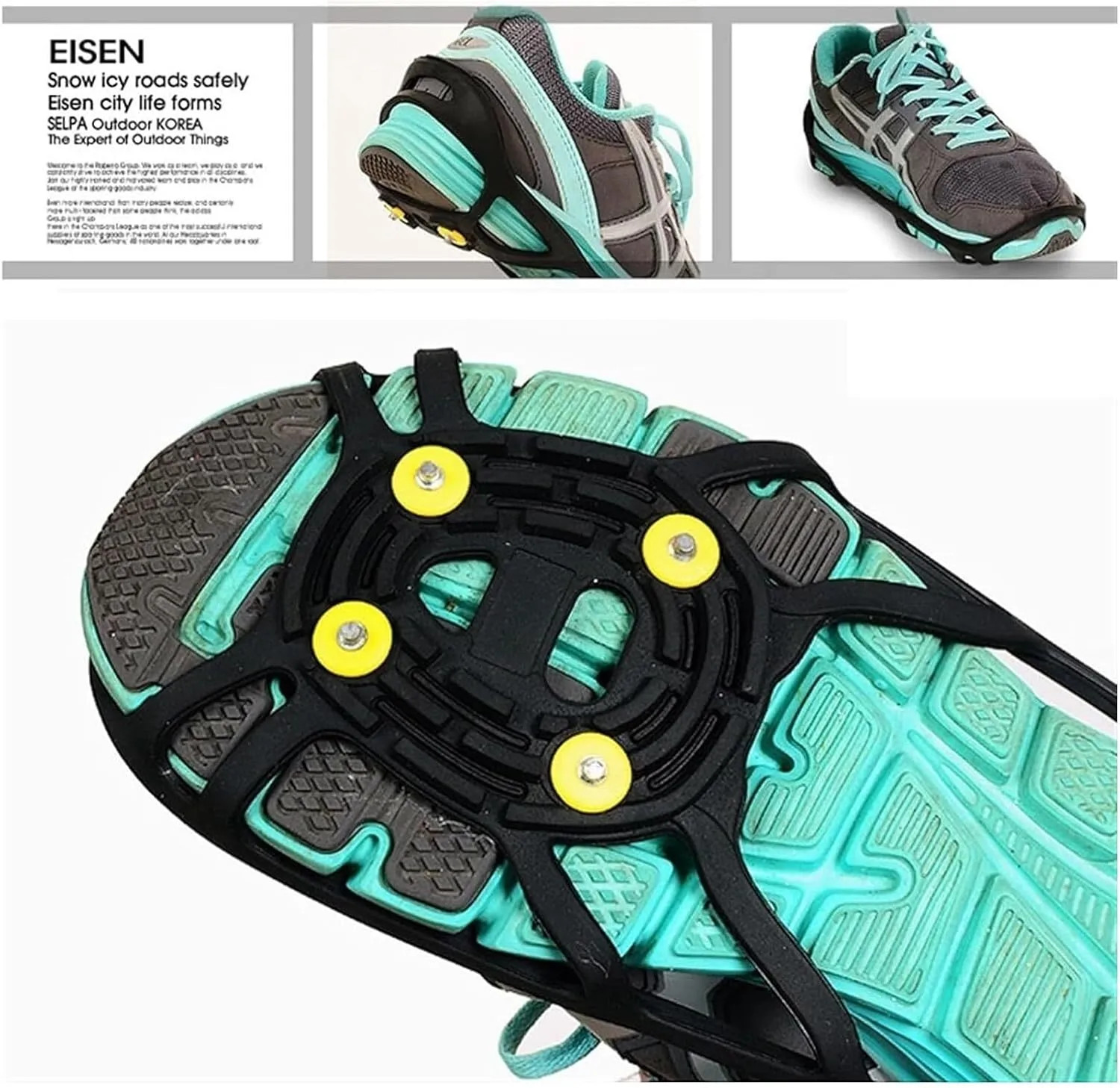 Ice Snow Grips Ice Cleats SixTooth Crampons Ice Drifts Snow and Ice Crampons Snow Hiking Anti Slip Crampons Outdoor Climbing Spikes On Shoes Shoe Spikes