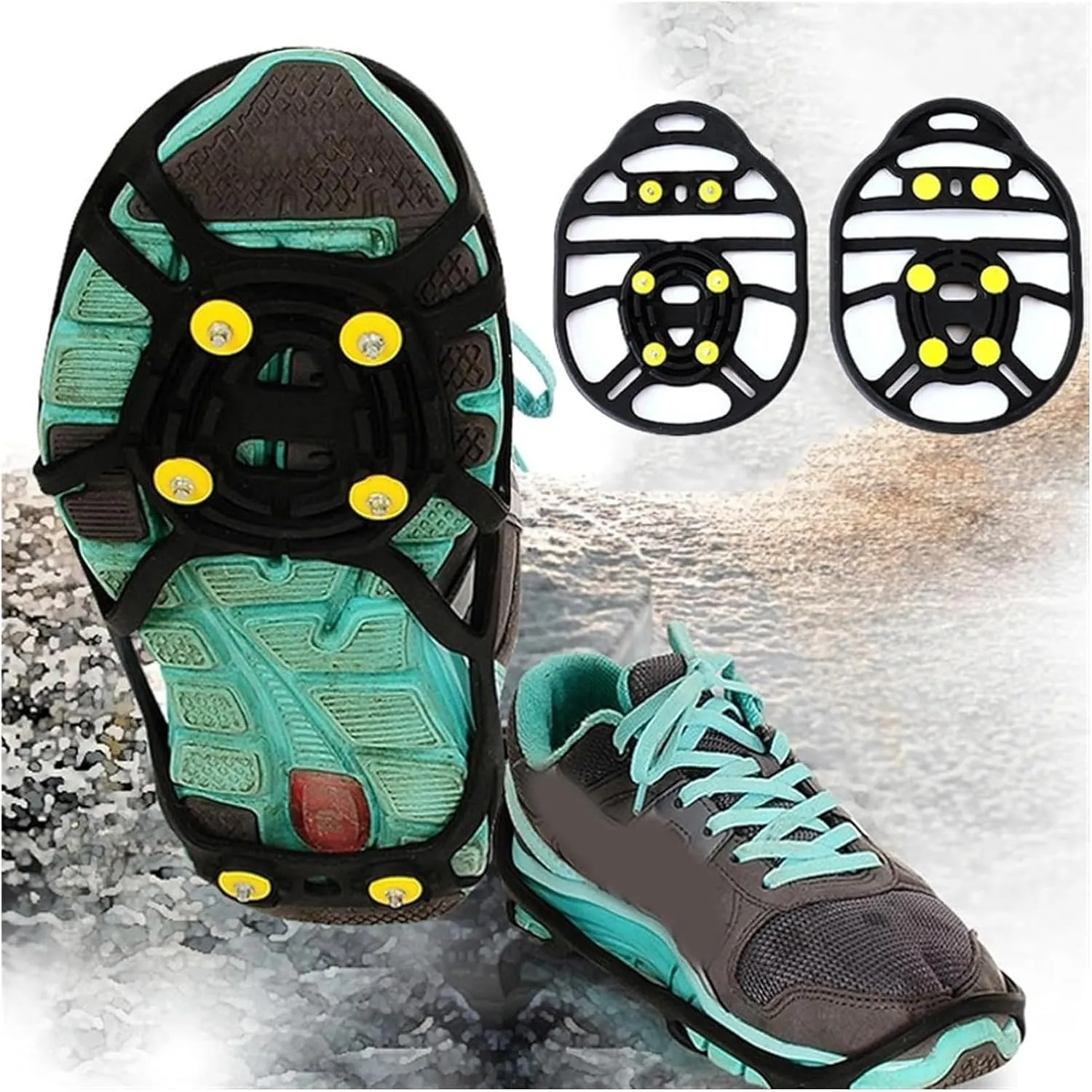 Ice Snow Grips Ice Cleats SixTooth Crampons Ice Drifts Snow and Ice Crampons Snow Hiking Anti Slip Crampons Outdoor Climbing Spikes On Shoes Shoe Spikes