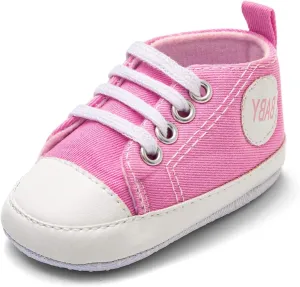 Infant Baby Girl Boy Canvas Shoes Soft Sole Shoes Ankle Sneaker Toddler Shoes First Indoor Outdoor Shoes