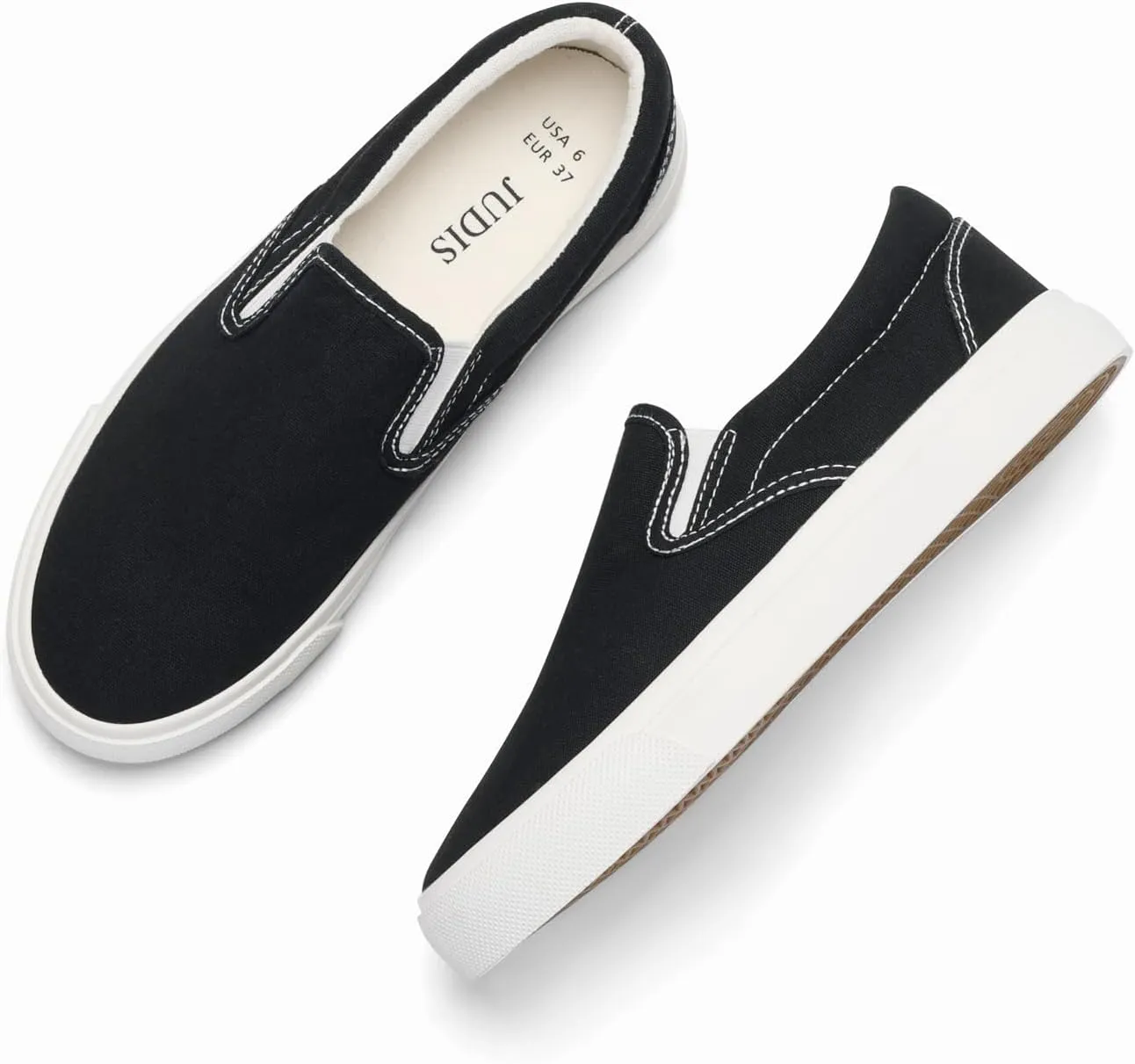 JUDIS Womens Slip on Canvas Shoes Classic Sneakers Loafers Shoes Casual Fashion Shoes