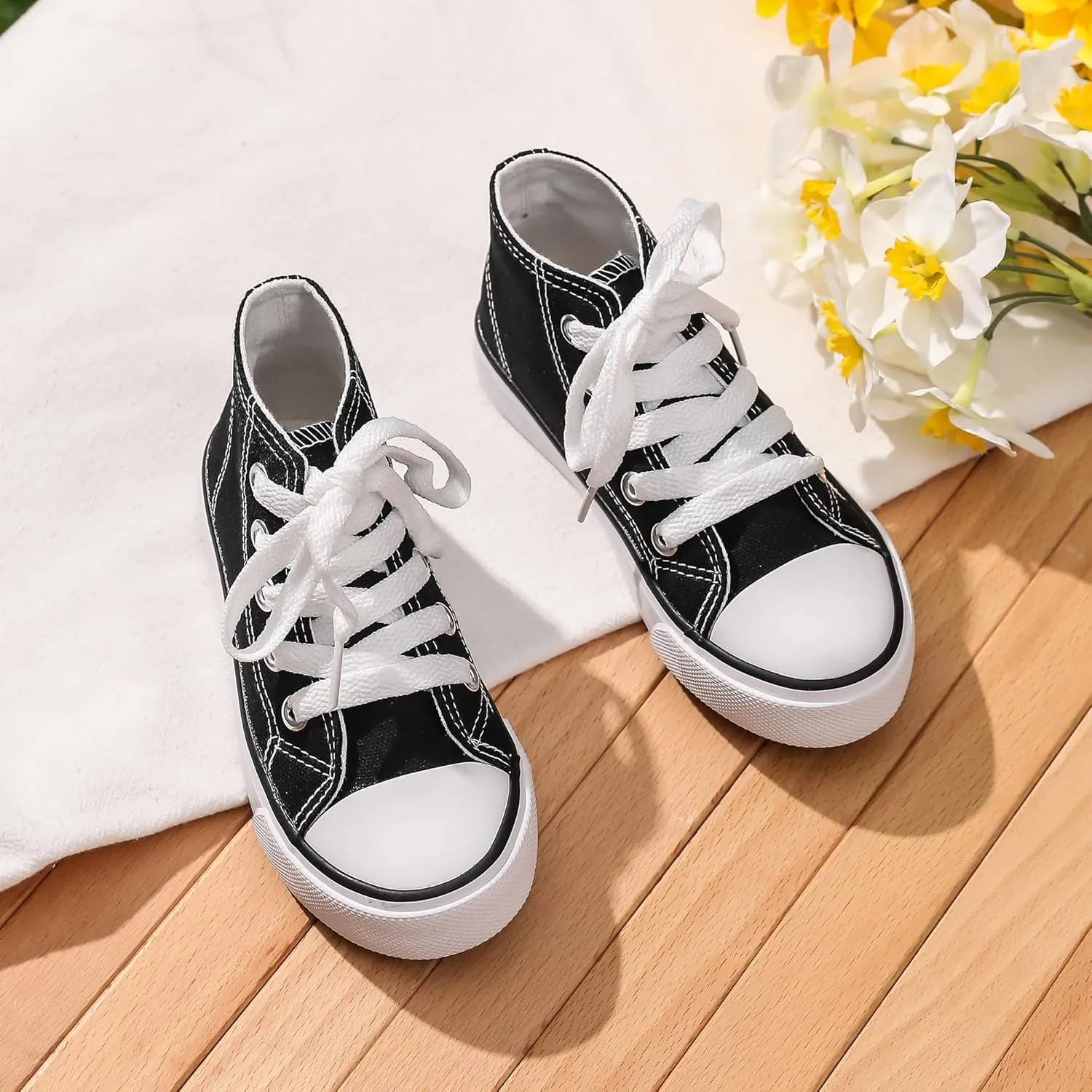 Kids Canvas Shoes Boys Girls High Top Canvas Slip On Sneakers