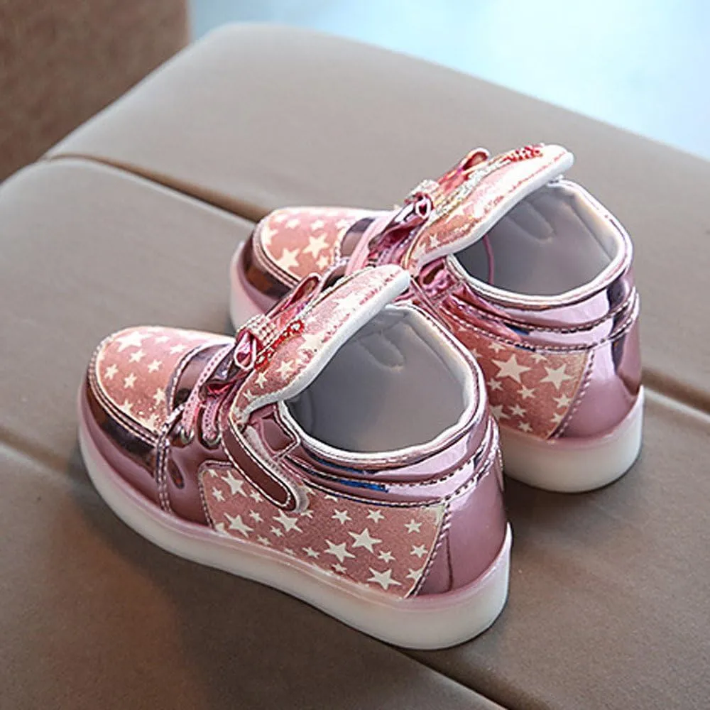 Kids LED Light Up Shoes,WUAI Little Girls Boys Flashing Sneakers Cute Breathable Luminous Walking Shoes