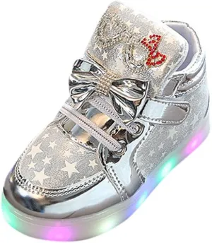 Kids LED Light Up Shoes,WUAI Little Girls Boys Flashing Sneakers Cute Breathable Luminous Walking Shoes