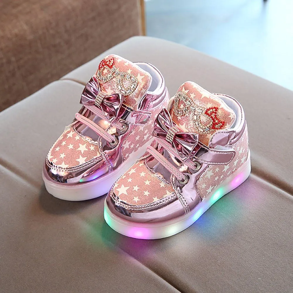 Kids LED Light Up Shoes,WUAI Little Girls Boys Flashing Sneakers Cute Breathable Luminous Walking Shoes