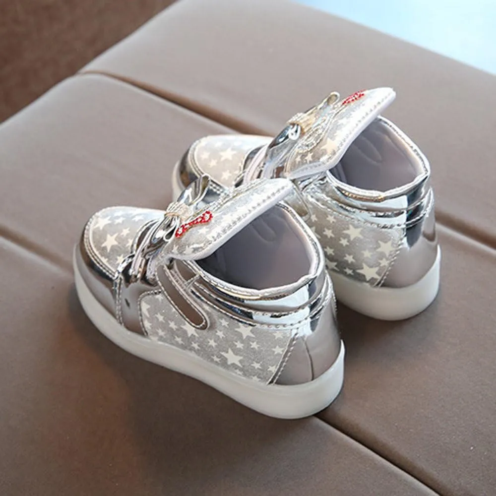 Kids LED Light Up Shoes,WUAI Little Girls Boys Flashing Sneakers Cute Breathable Luminous Walking Shoes