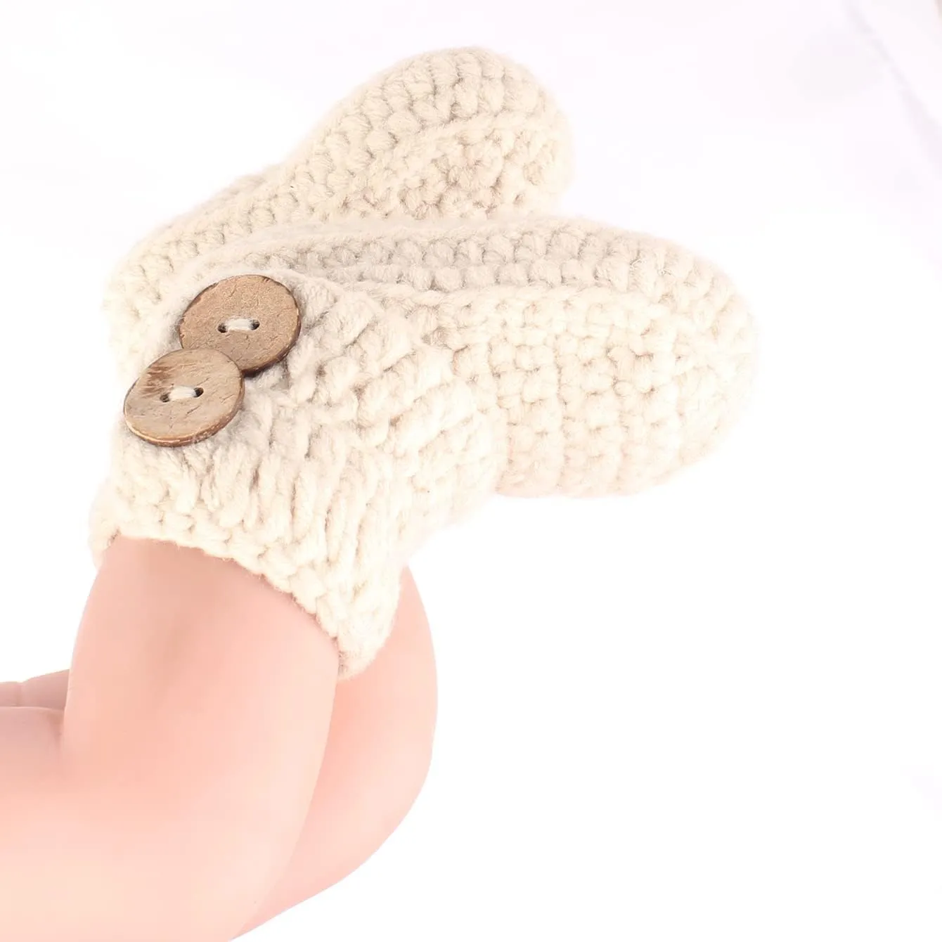 Knit Crochet Baby Booties Newborn Socks Handmade Shoes Deep
