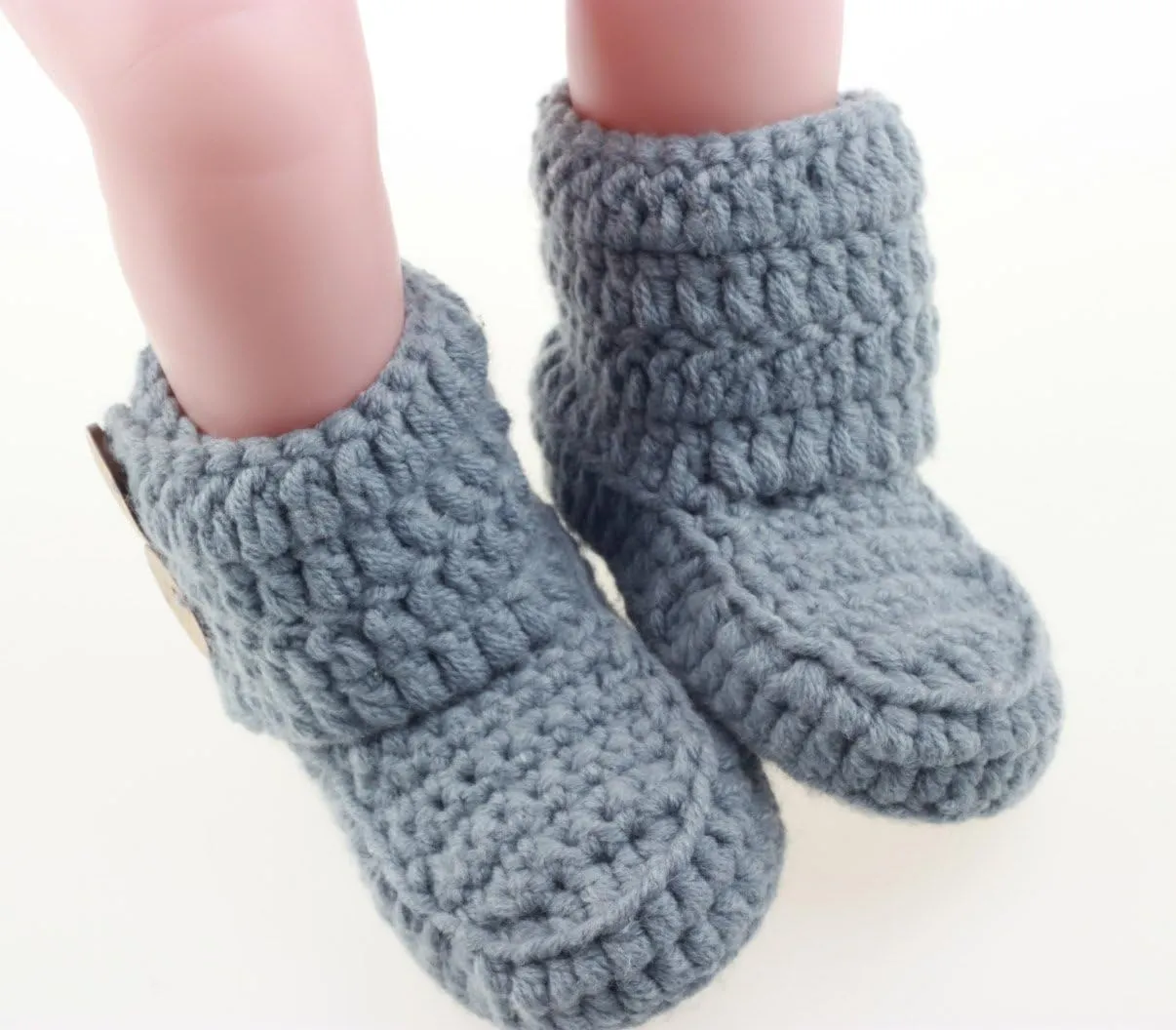 Knit Crochet Baby Booties Newborn Socks Handmade Shoes Deep