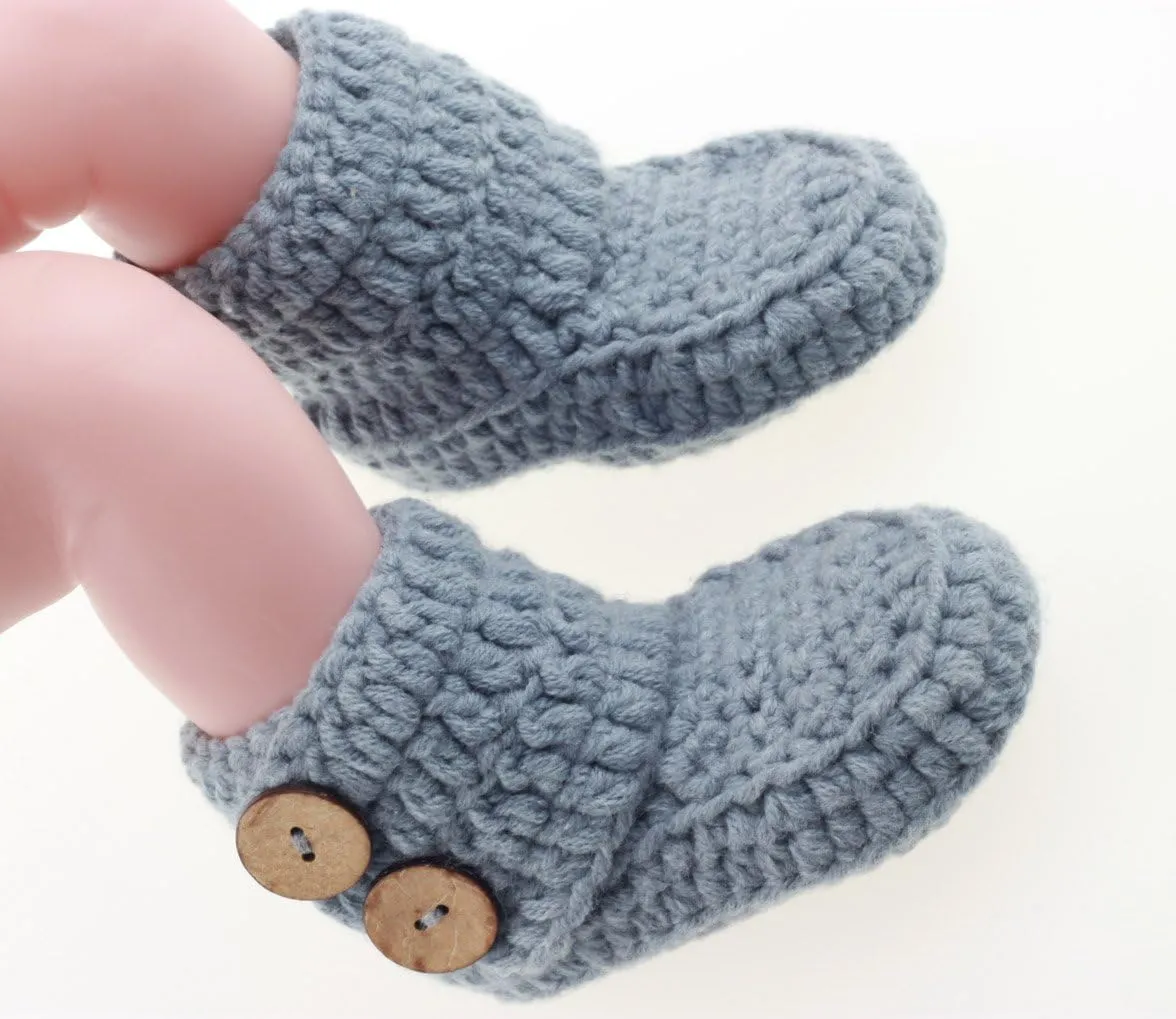 Knit Crochet Baby Booties Newborn Socks Handmade Shoes Deep
