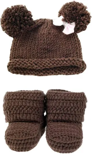 Knit Crochet Baby Booties Newborn Socks Handmade Shoes Deep