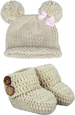 Knit Crochet Baby Booties Newborn Socks Handmade Shoes Deep