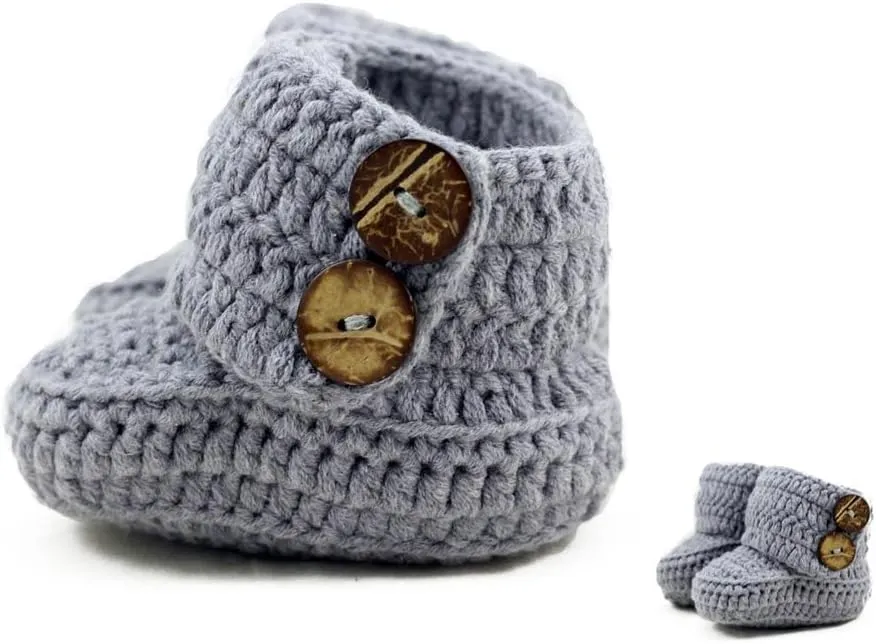 Knit Crochet Baby Booties Newborn Socks Handmade Shoes Deep