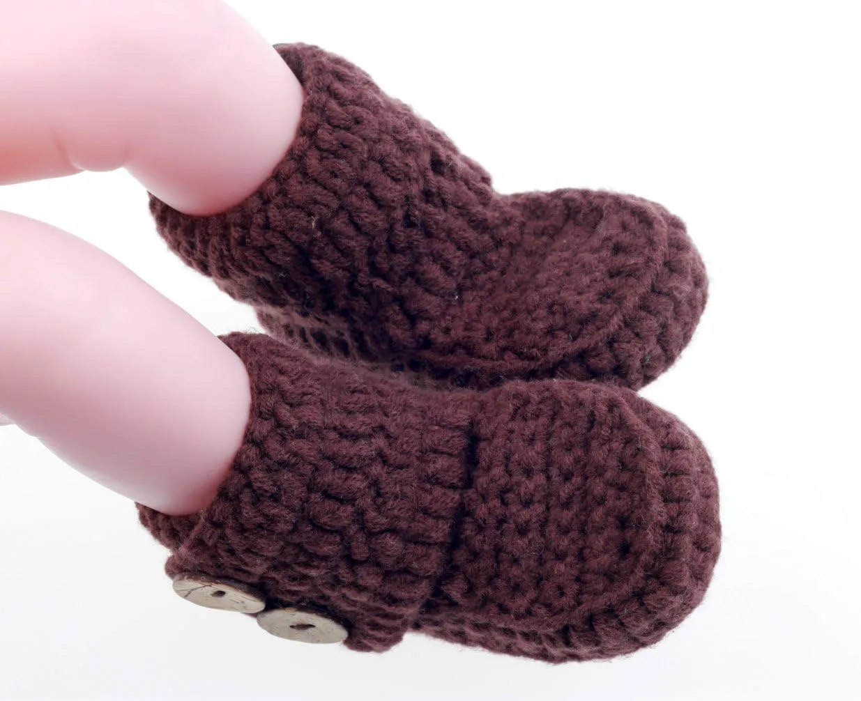 Knit Crochet Baby Booties Newborn Socks Handmade Shoes Deep