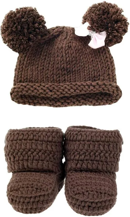 Knit Crochet Baby Booties Newborn Socks Handmade Shoes Deep