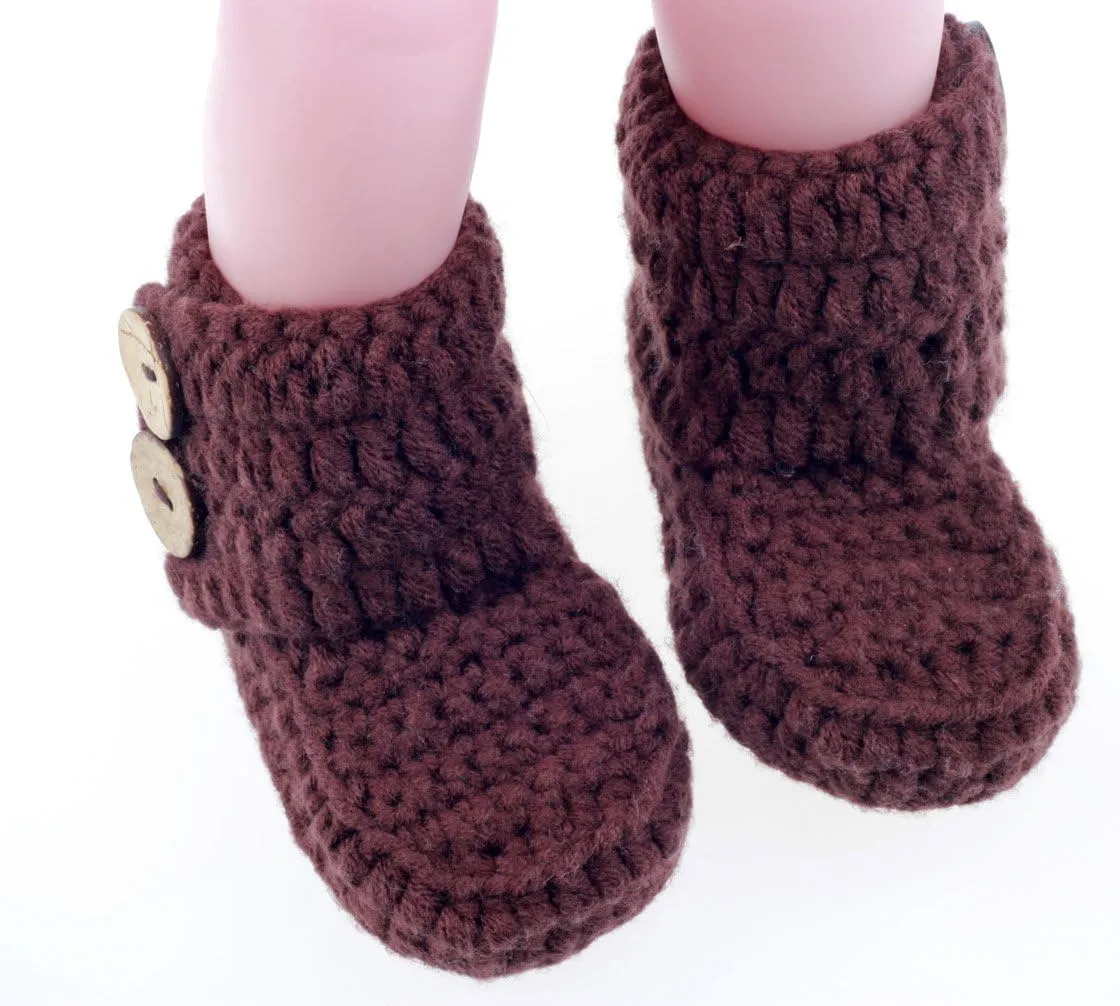 Knit Crochet Baby Booties Newborn Socks Handmade Shoes Deep