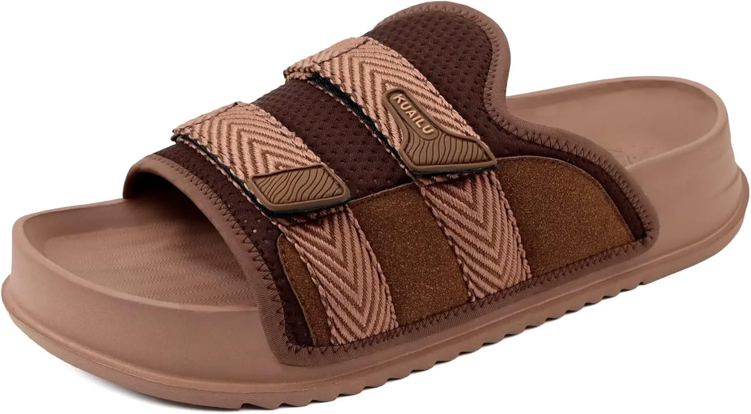 KuaiLu Mens Orthotic Sandals Comfortable Arch Support Fabric Sandal Slippers Shoes Man Casual Summer Cushion Slides Slip On Indoor Outdoor - Ultra-soft Comfort Fit Footbed