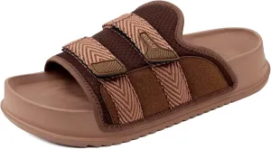 KuaiLu Mens Orthotic Sandals Comfortable Arch Support Fabric Sandal Slippers Shoes Man Casual Summer Cushion Slides Slip On Indoor Outdoor - Ultra-soft Comfort Fit Footbed
