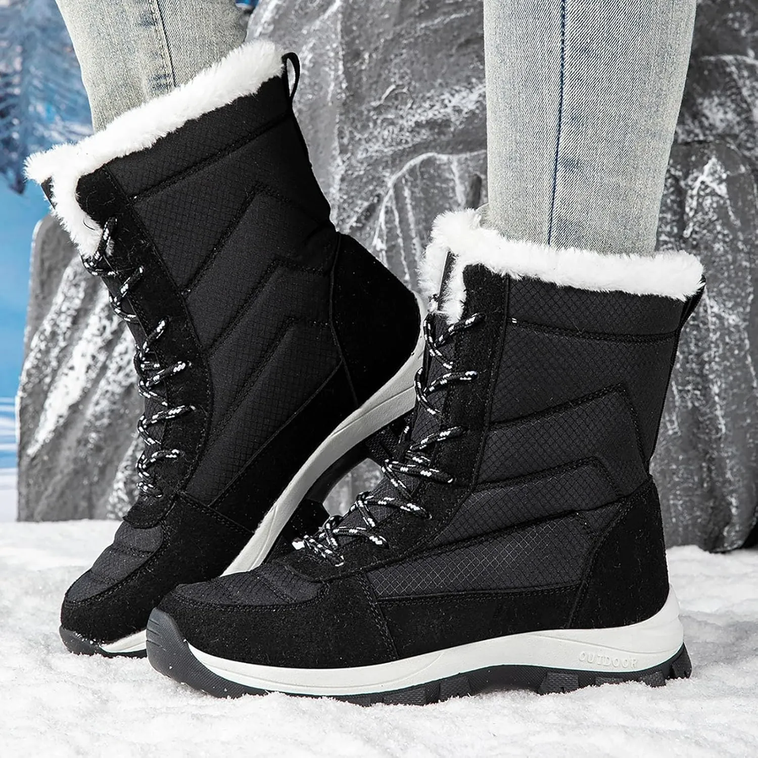 Ladies Snow Boots Snow Boots Female Winter Padded Thickened Winter Thick Bottom Northeast Warm Women's Snow