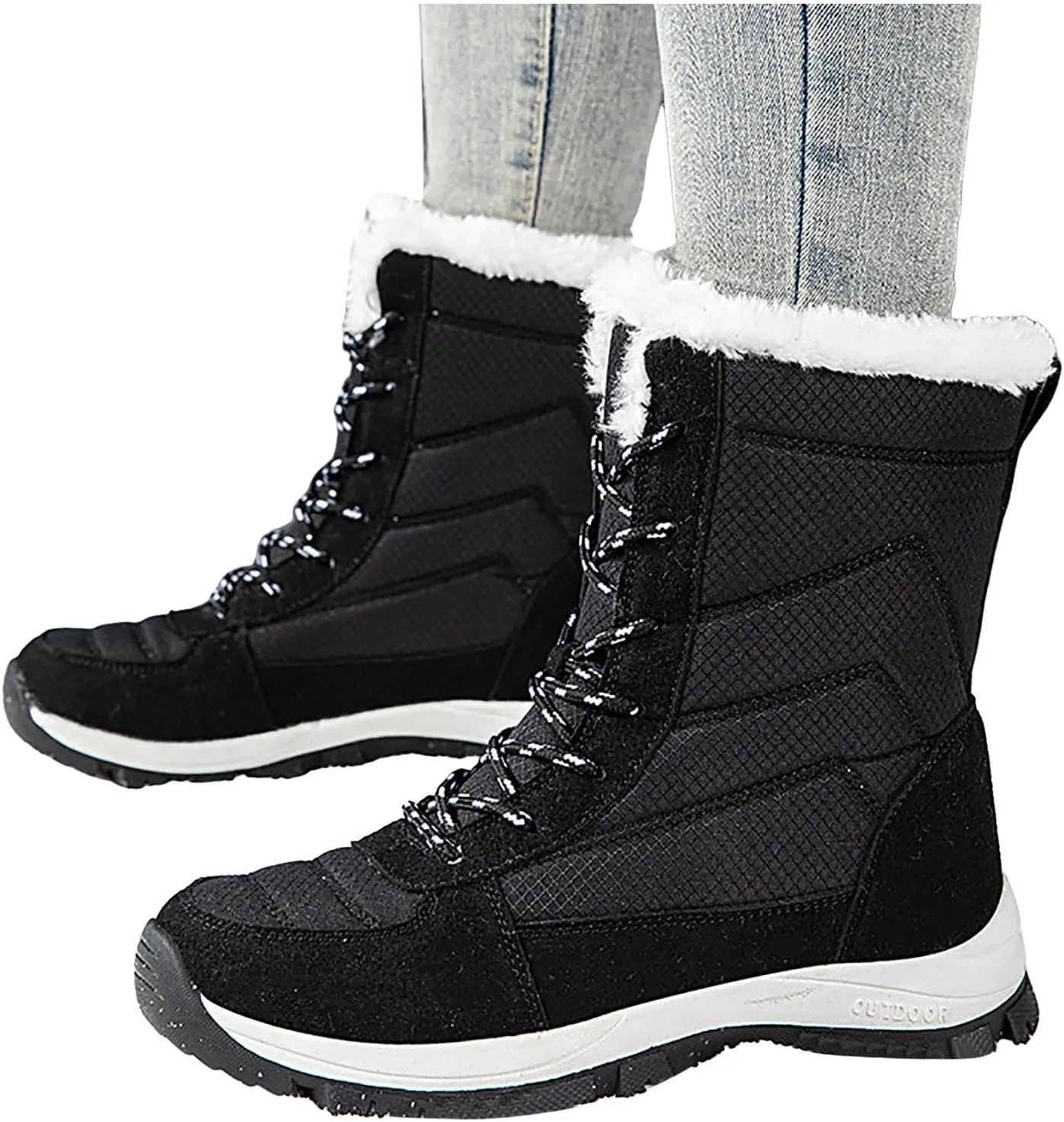 Ladies Snow Boots Snow Boots Female Winter Padded Thickened Winter Thick Bottom Northeast Warm Women's Snow