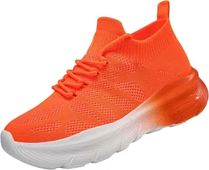 Ladies Woven Sneakers Lace-up Breathable Soft Thick Sole Walking Running Shoes Comfortable Tennis Shoes Non Slip Casual Womens Sneakers with Arch Support