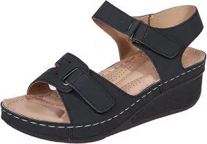 Lausiuoe Orthopedic Sandals For Women Elegant Comfortable Dressy Casual Summer Arch Support Orthotic Slides Walking Shoes