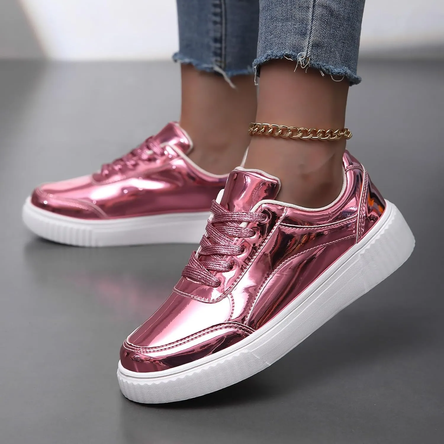 Light Womens Running Shoes Fashion Breathable Lace up Casual Summer Comfortable Outdoor Flat Bottom Walking Running Sneakers for Ladies