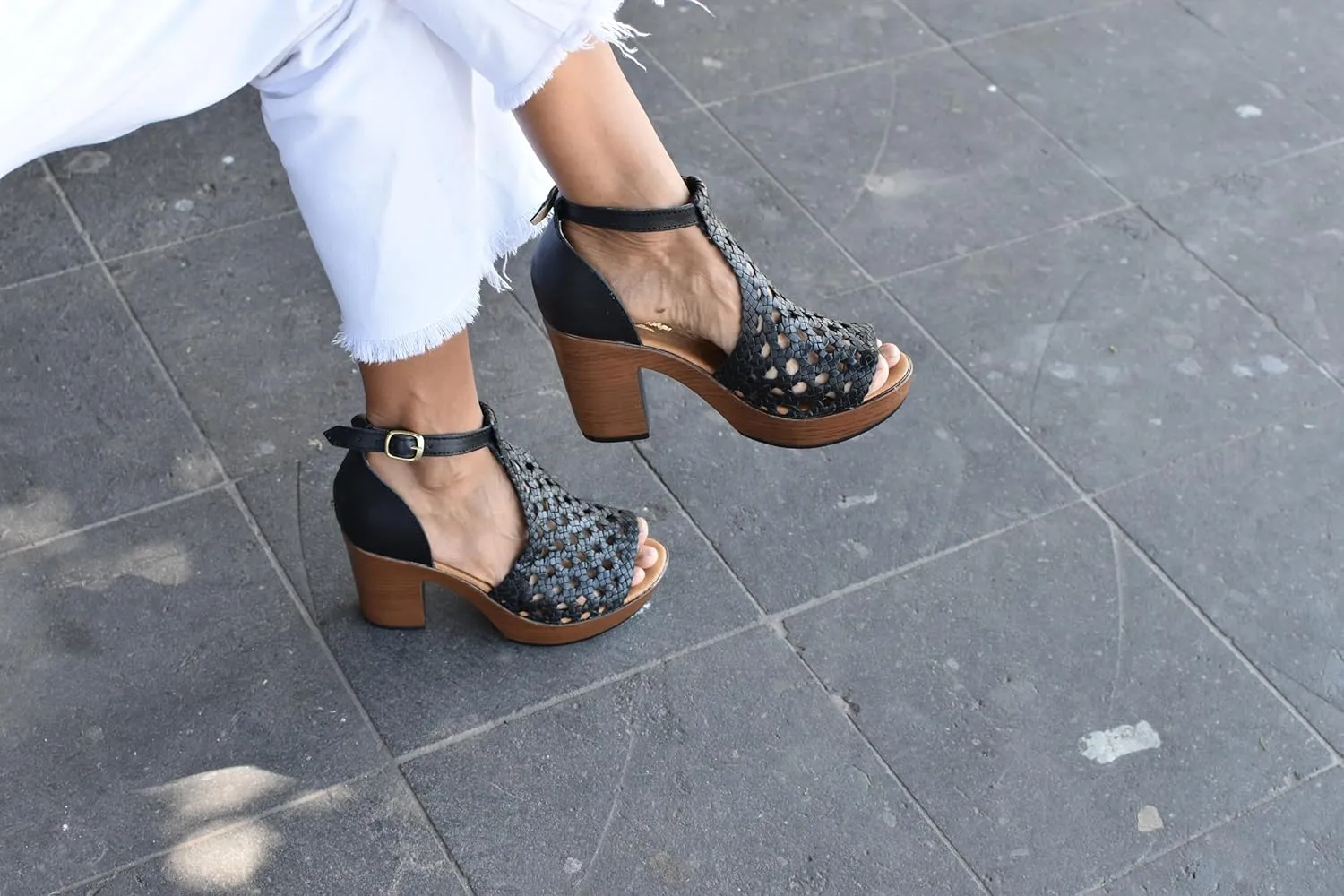 Macarena Collection Women's Flatform Wedge Casual Sandal Handmade Woven Leather Block Heel Sandals for Women - Mexican Artisan Crafted Style 4350
