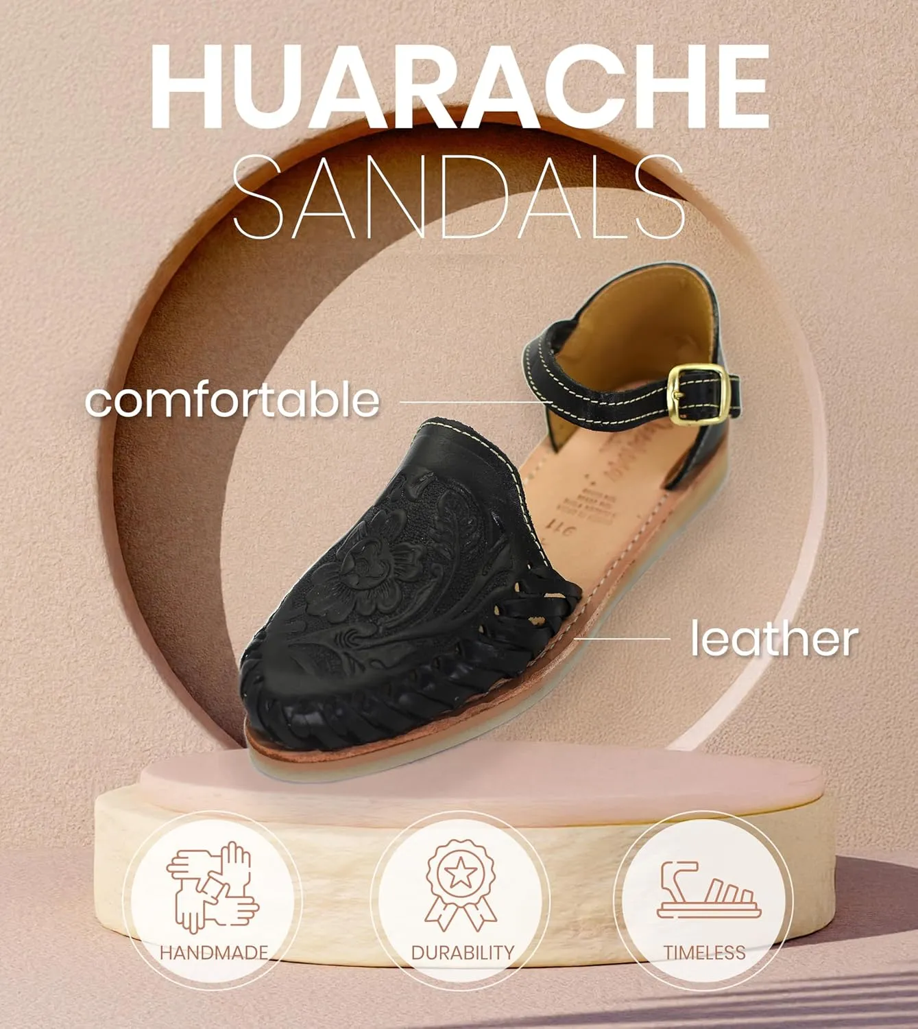 Macarena Collection Womens Shoes Leather Sandals Ankle for Women | Huarache Handmade Mexican Sandals Women | Comfortable & Stylish Womens Sandals 911