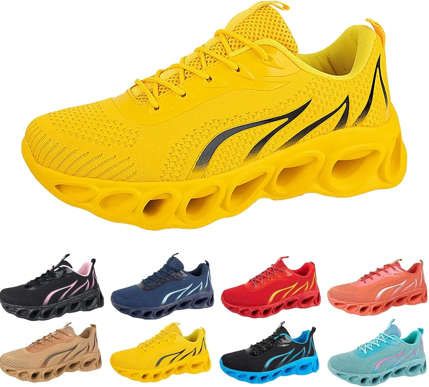Mens Air-Cushion Sneakers Fashion Summer and Autumn Soft Sole Lightweight Mesh Breathable Comfortable Sport Shoes for Men Outdoor Running Walking Shoe
