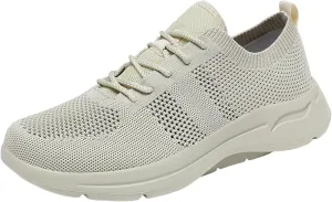 Men's Breathable Stretch Workout Shoes Lace Up Comfortable Light-Weight Shoe Athletic Fashion Sneakers for Men