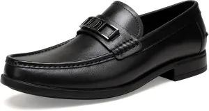 Men's Casual Dress Shoes, Premium Leather Formal Buckle Dress Loafers