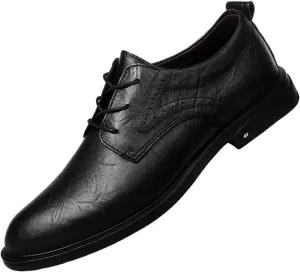 Mens Classic Formal Oxford Leather Shoes Tuxedo Wedding Business Dress Shoes Pointed Toe Brogue Wedding Business Formal Comfortable Elegant