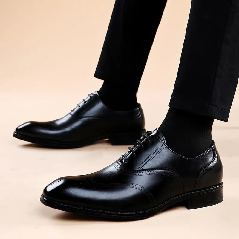 Mens Classic Formal Oxford Patent Leather Tuxedo Wedding Business Dress Shoes Genuine Leather Pointed Toe Slip On Elegant Comfortable Stylish Formal