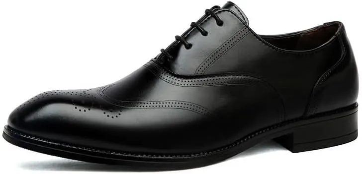 Mens Classic Formal Oxford Patent Leather Tuxedo Wedding Business Dress Shoes Genuine Leather Pointed Toe Slip On Elegant Comfortable Stylish Formal