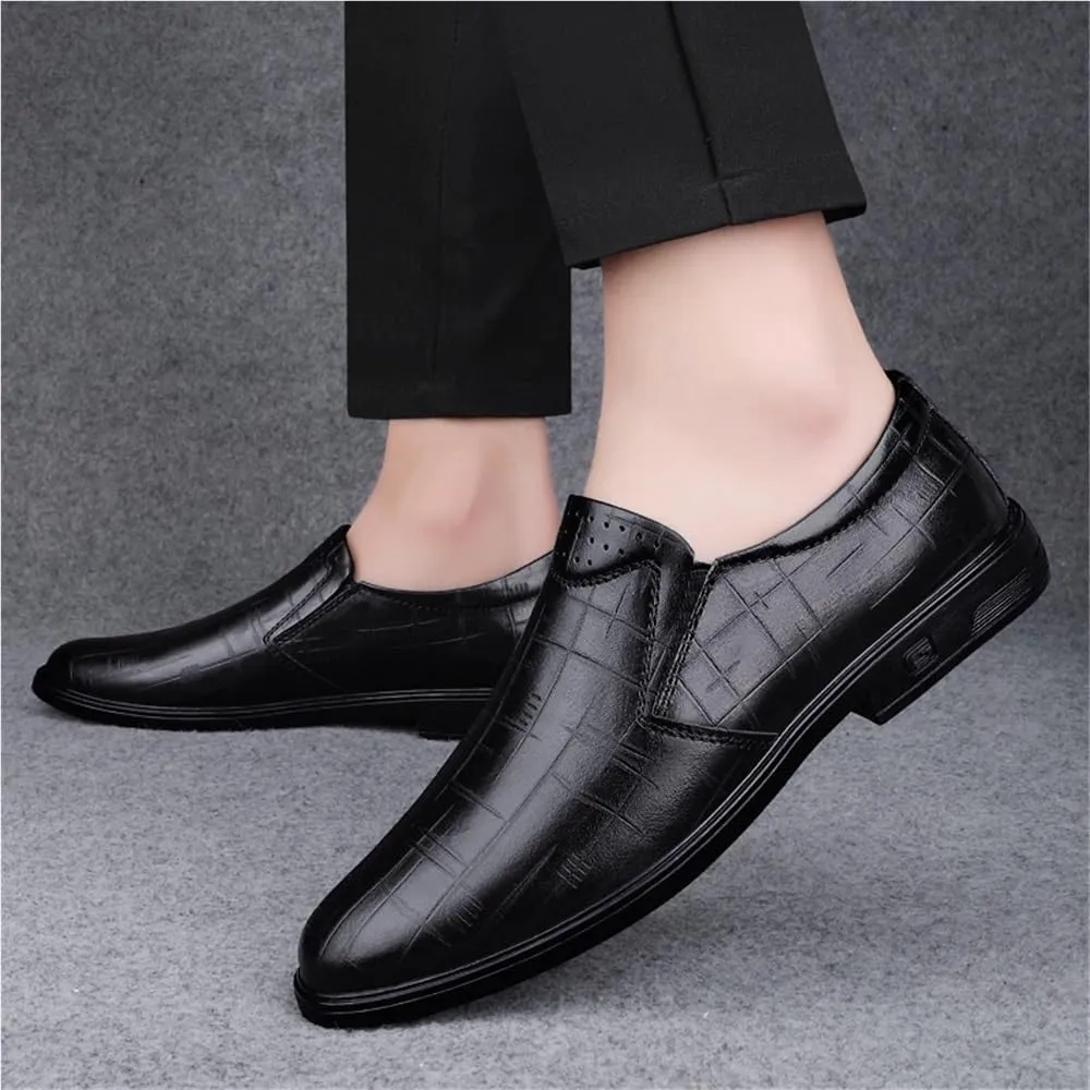 Mens Classic Formal Oxford Patent Leather Tuxedo Wedding Business Dress Shoes Pointed Toe Non Slip Stylish Comfortable Elegant Slip On Non Slip Formal