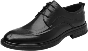 Men's Classic Lace-up Formal Oxfords Classic Round Toe Lug Sole Fashion Business Casual Formal Work Shoes