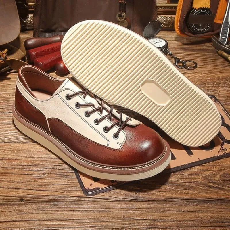 Men's Classic Lace-up Formal Oxfords Comfortable Cowhide Soles Walking Shoes for Formal Business Office Church