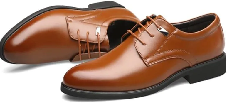 Men's Classic Lace-up Formal Oxfords Men's Business Casual Patent Leather Formal Derby Slip On